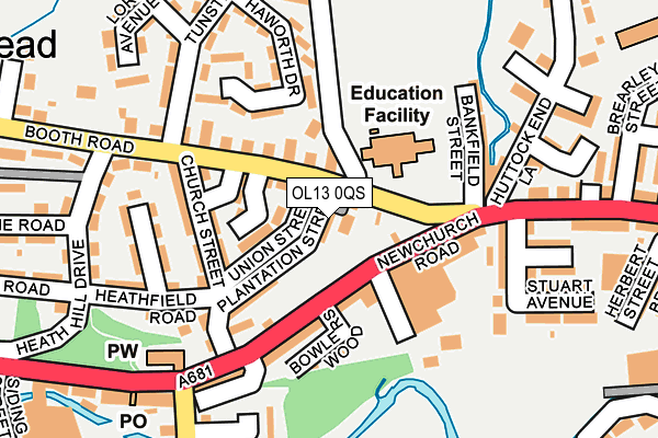 OL13 0QS map - OS OpenMap – Local (Ordnance Survey)