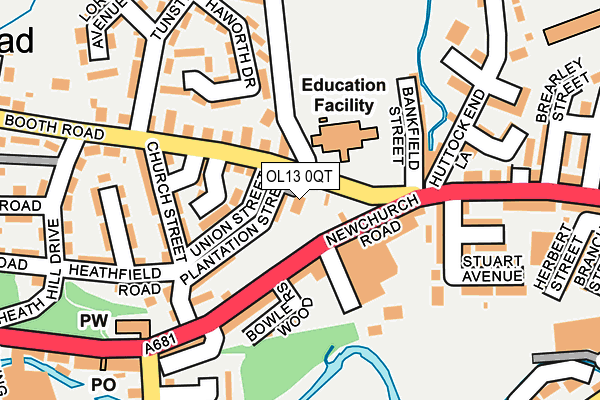 OL13 0QT map - OS OpenMap – Local (Ordnance Survey)