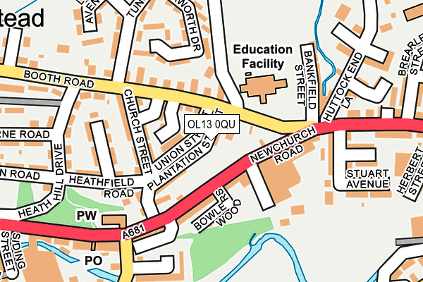 OL13 0QU map - OS OpenMap – Local (Ordnance Survey)