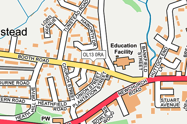 OL13 0RA map - OS OpenMap – Local (Ordnance Survey)
