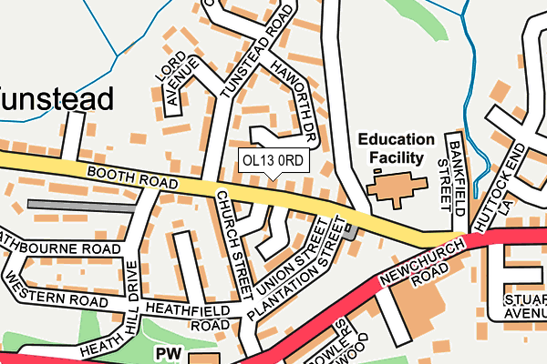 OL13 0RD map - OS OpenMap – Local (Ordnance Survey)