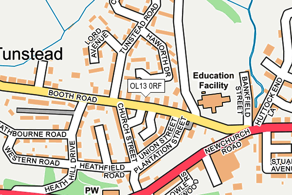OL13 0RF map - OS OpenMap – Local (Ordnance Survey)
