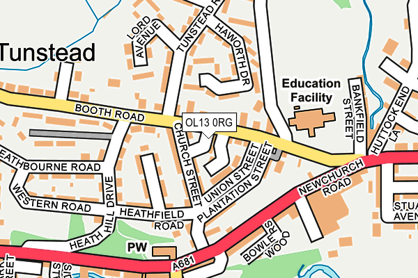 OL13 0RG map - OS OpenMap – Local (Ordnance Survey)