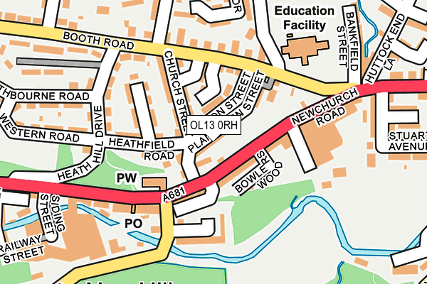 OL13 0RH map - OS OpenMap – Local (Ordnance Survey)