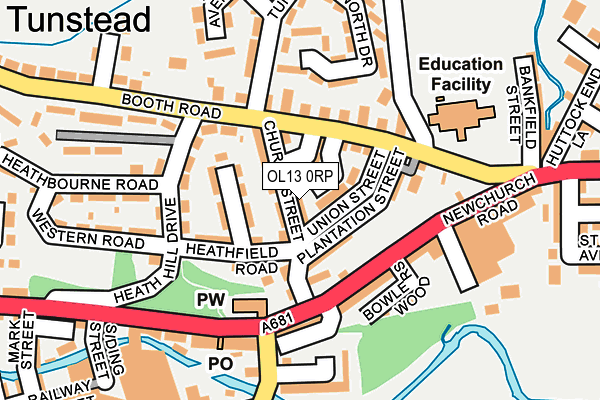 OL13 0RP map - OS OpenMap – Local (Ordnance Survey)