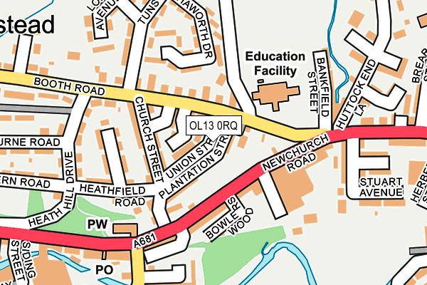 OL13 0RQ map - OS OpenMap – Local (Ordnance Survey)