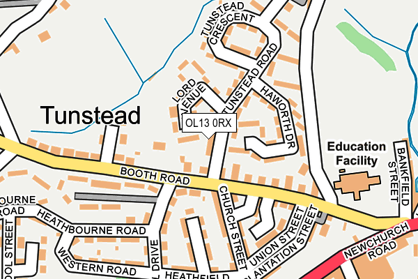 OL13 0RX map - OS OpenMap – Local (Ordnance Survey)