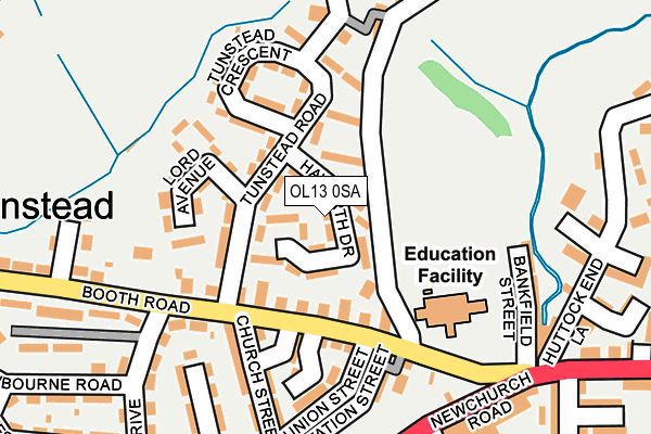 OL13 0SA map - OS OpenMap – Local (Ordnance Survey)