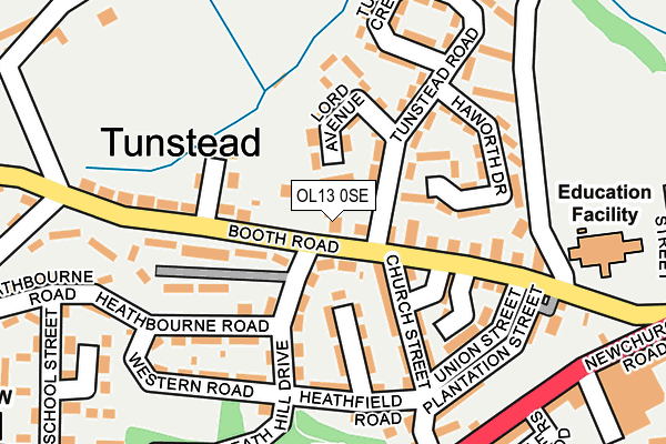 OL13 0SE map - OS OpenMap – Local (Ordnance Survey)