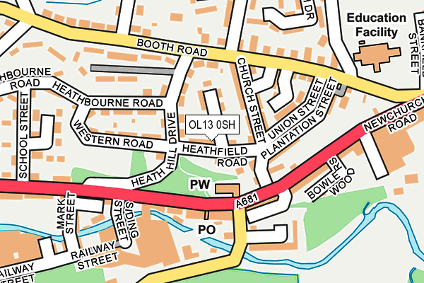 OL13 0SH map - OS OpenMap – Local (Ordnance Survey)