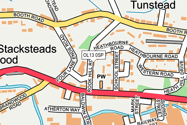 OL13 0SP map - OS OpenMap – Local (Ordnance Survey)