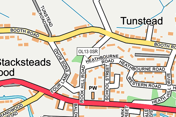 OL13 0SR map - OS OpenMap – Local (Ordnance Survey)