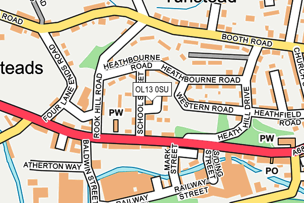 OL13 0SU map - OS OpenMap – Local (Ordnance Survey)