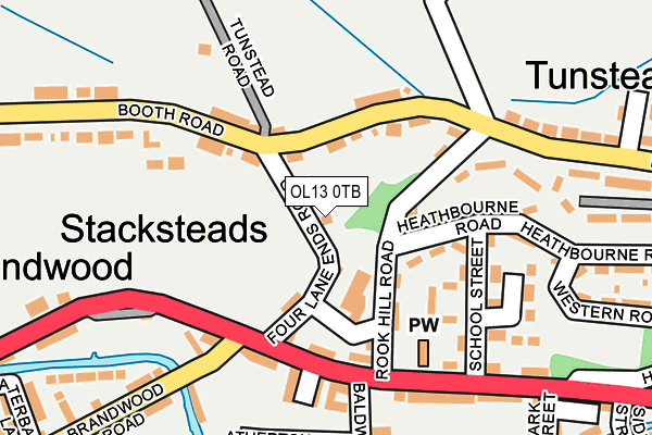 OL13 0TB map - OS OpenMap – Local (Ordnance Survey)