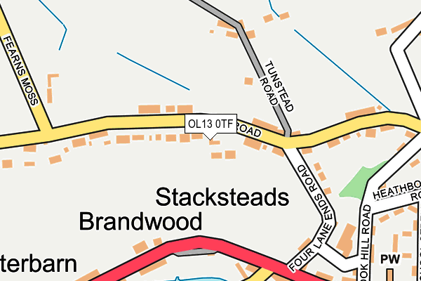 OL13 0TF map - OS OpenMap – Local (Ordnance Survey)