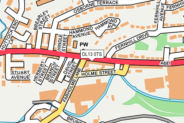 OL13 0TS map - OS OpenMap – Local (Ordnance Survey)