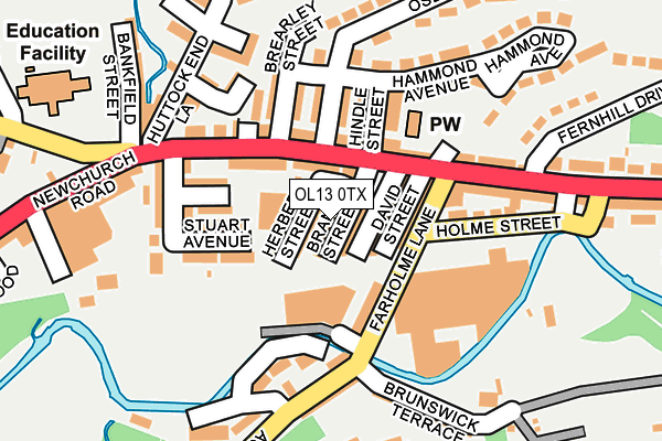 OL13 0TX map - OS OpenMap – Local (Ordnance Survey)