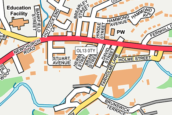 OL13 0TY map - OS OpenMap – Local (Ordnance Survey)