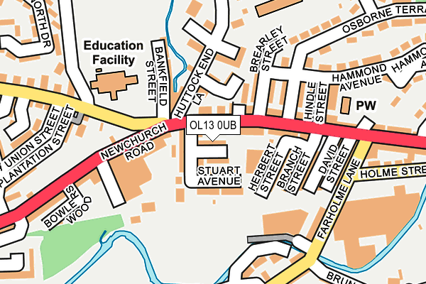 OL13 0UB map - OS OpenMap – Local (Ordnance Survey)