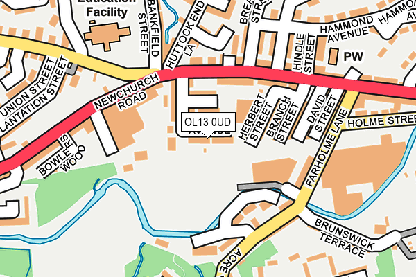 OL13 0UD map - OS OpenMap – Local (Ordnance Survey)