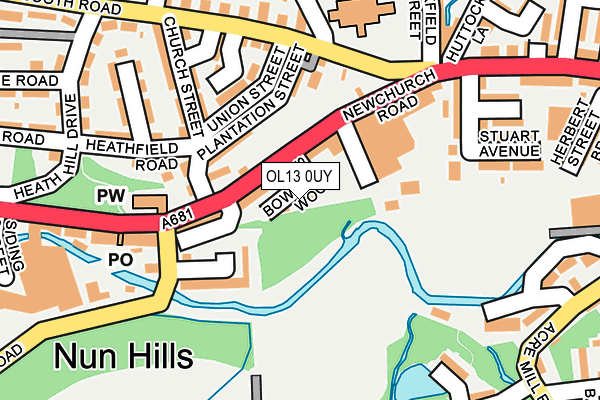 OL13 0UY map - OS OpenMap – Local (Ordnance Survey)