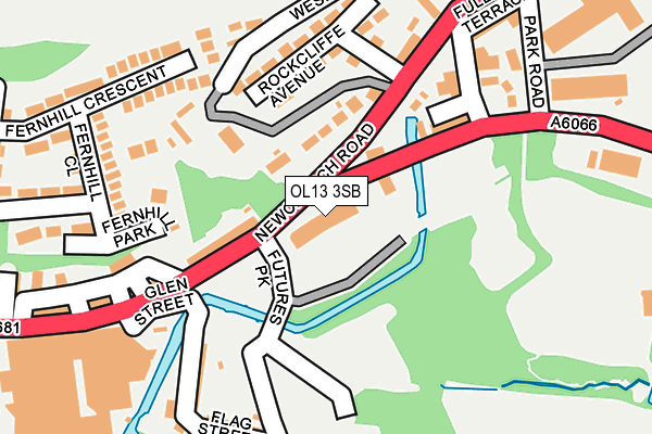 OL13 3SB map - OS OpenMap – Local (Ordnance Survey)