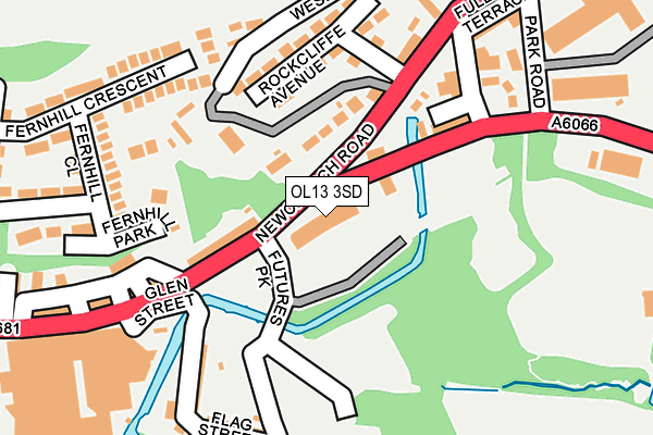 OL13 3SD map - OS OpenMap – Local (Ordnance Survey)