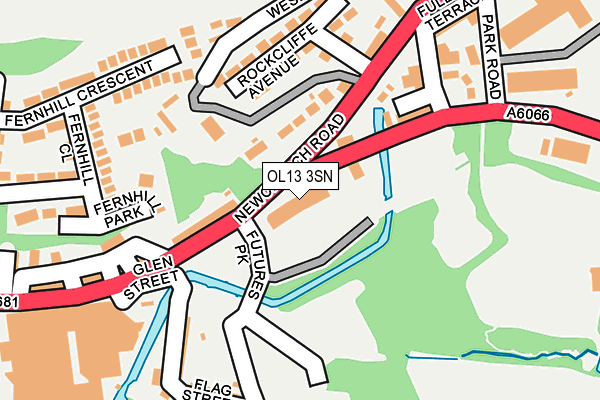 OL13 3SN map - OS OpenMap – Local (Ordnance Survey)