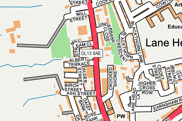 OL13 8AE map - OS OpenMap – Local (Ordnance Survey)