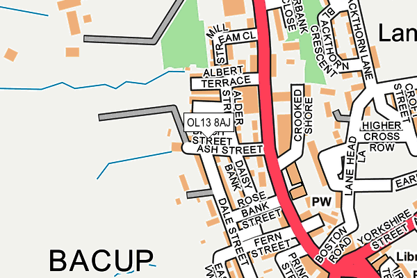 OL13 8AJ map - OS OpenMap – Local (Ordnance Survey)