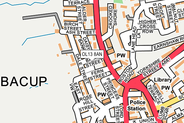 OL13 8AN map - OS OpenMap – Local (Ordnance Survey)