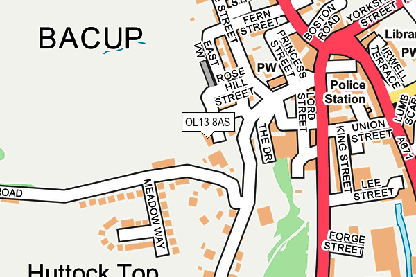 OL13 8AS map - OS OpenMap – Local (Ordnance Survey)