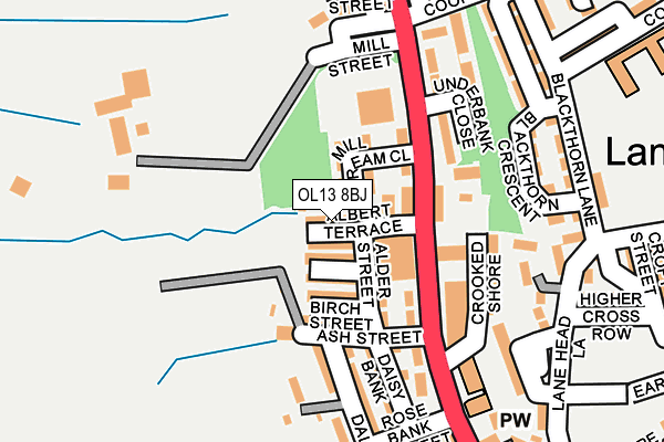 OL13 8BJ map - OS OpenMap – Local (Ordnance Survey)