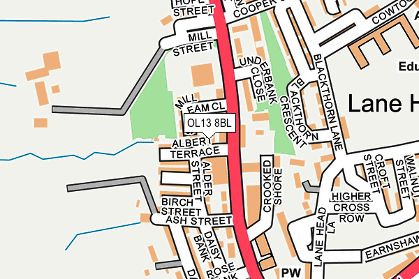 OL13 8BL map - OS OpenMap – Local (Ordnance Survey)