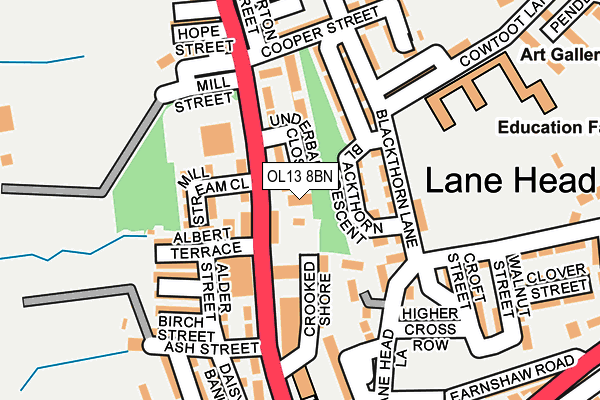 OL13 8BN map - OS OpenMap – Local (Ordnance Survey)