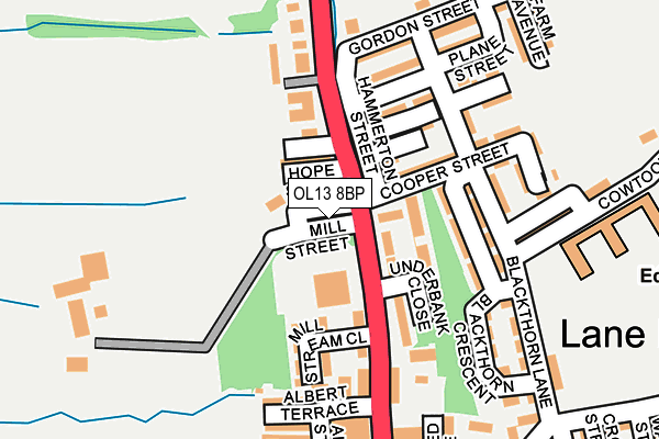OL13 8BP map - OS OpenMap – Local (Ordnance Survey)