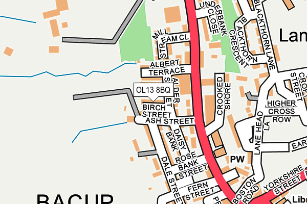 OL13 8BQ map - OS OpenMap – Local (Ordnance Survey)