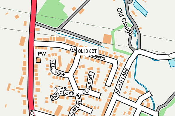 OL13 8BT map - OS OpenMap – Local (Ordnance Survey)
