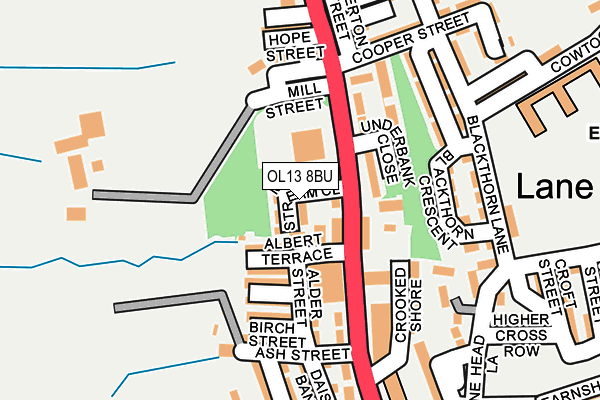 OL13 8BU map - OS OpenMap – Local (Ordnance Survey)