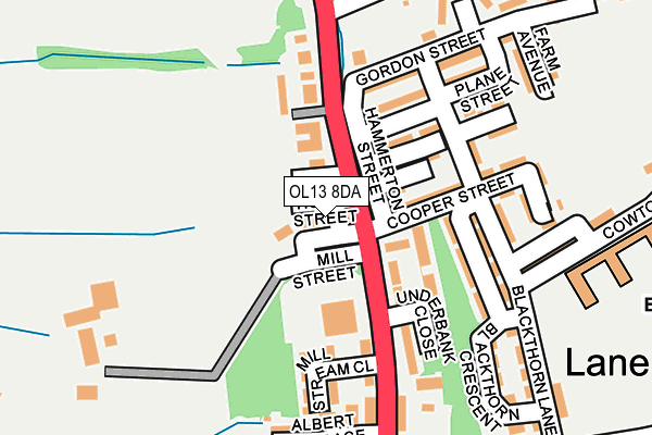 OL13 8DA map - OS OpenMap – Local (Ordnance Survey)