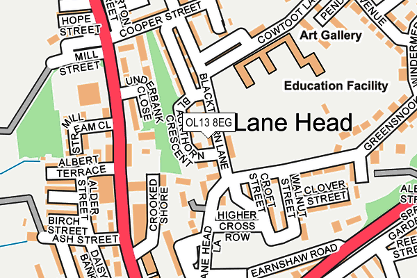 OL13 8EG map - OS OpenMap – Local (Ordnance Survey)