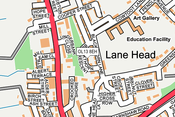 OL13 8EH map - OS OpenMap – Local (Ordnance Survey)