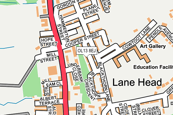 OL13 8EJ map - OS OpenMap – Local (Ordnance Survey)