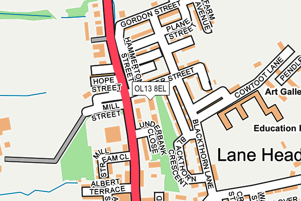 OL13 8EL map - OS OpenMap – Local (Ordnance Survey)