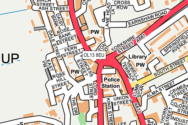 OL13 8EU map - OS OpenMap – Local (Ordnance Survey)