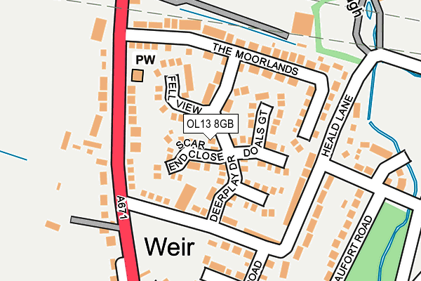 OL13 8GB map - OS OpenMap – Local (Ordnance Survey)