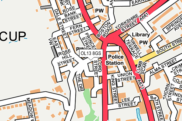 OL13 8GS map - OS OpenMap – Local (Ordnance Survey)