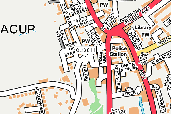 OL13 8HH map - OS OpenMap – Local (Ordnance Survey)