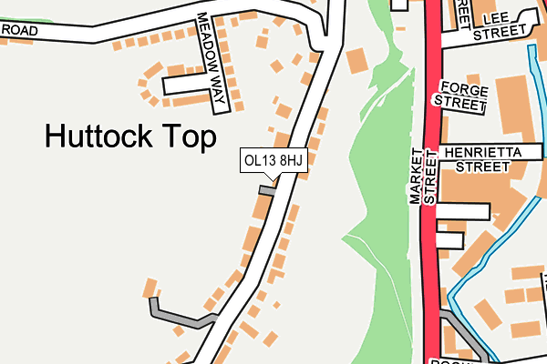 OL13 8HJ map - OS OpenMap – Local (Ordnance Survey)