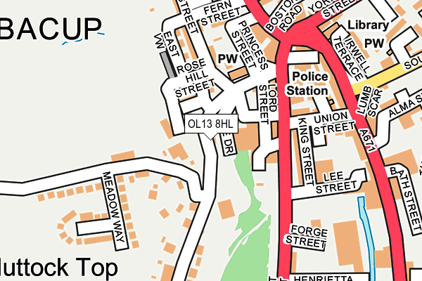 OL13 8HL map - OS OpenMap – Local (Ordnance Survey)